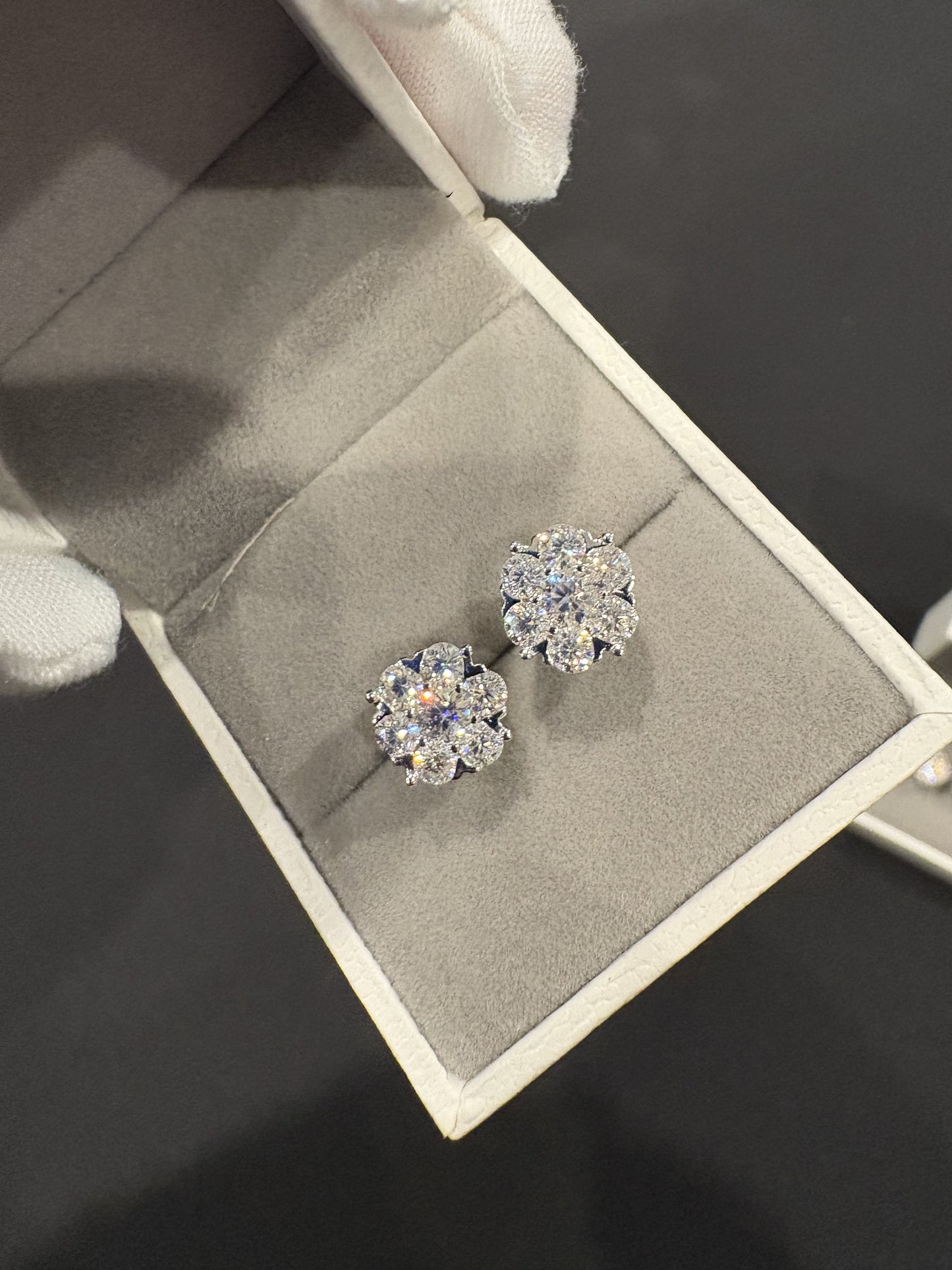 Big Stone Cluster Earrings