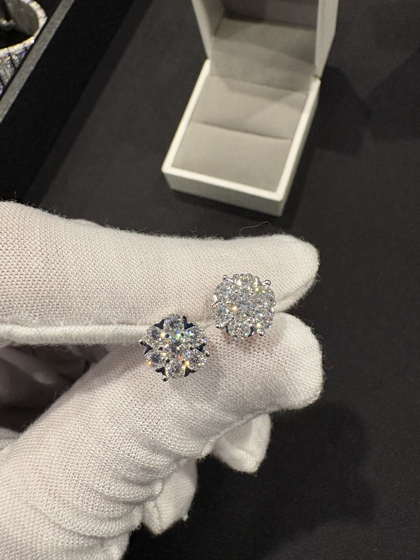 Big Stone Cluster Earrings