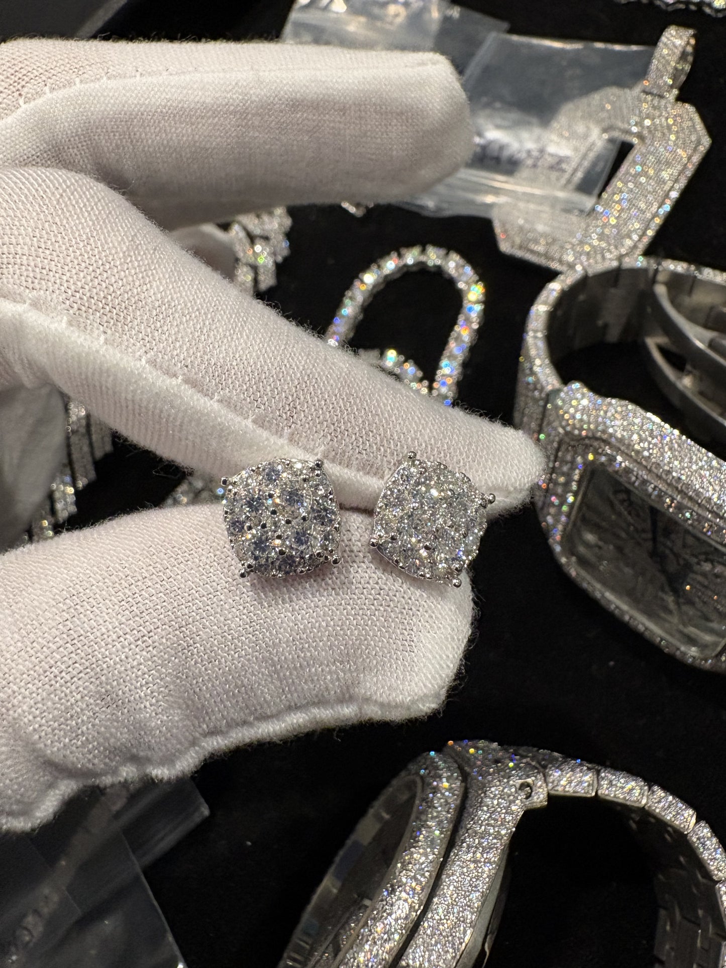 Square Cluster Earrings